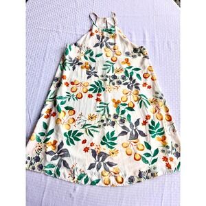 Le Kate Floral Halter Mini Dress Sm Boho Cottagecore Summer Shift Cream DR7955T